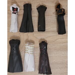 Lot Of 7 WWE Mattel Jakks  AEW Jaswares Long Rubber Entrance Jackets Accessories